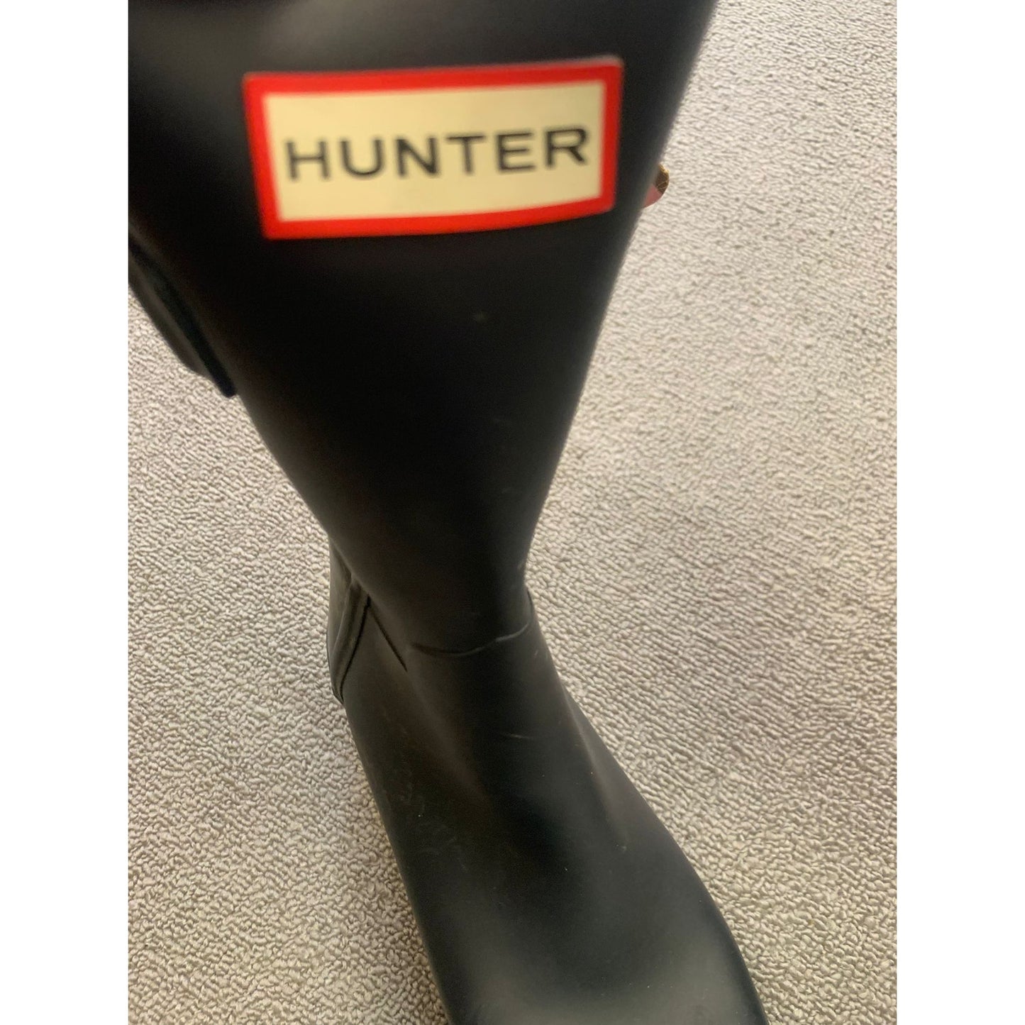 HUNTER Women US 7 Blue Rain Backstrap Pink Boots