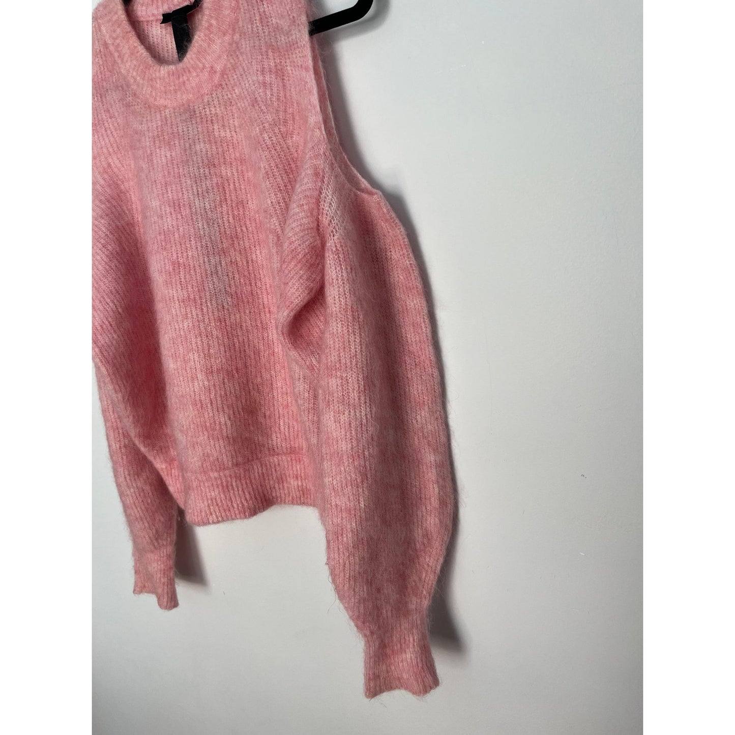 Diesel Cold Shoulder Mohair Blend Sweater Women S Pink Fuzzy Knit Pullover