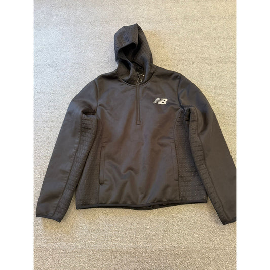 New Balance Men's M Black Hooded Half-Zip Athletic Pullover Jacket