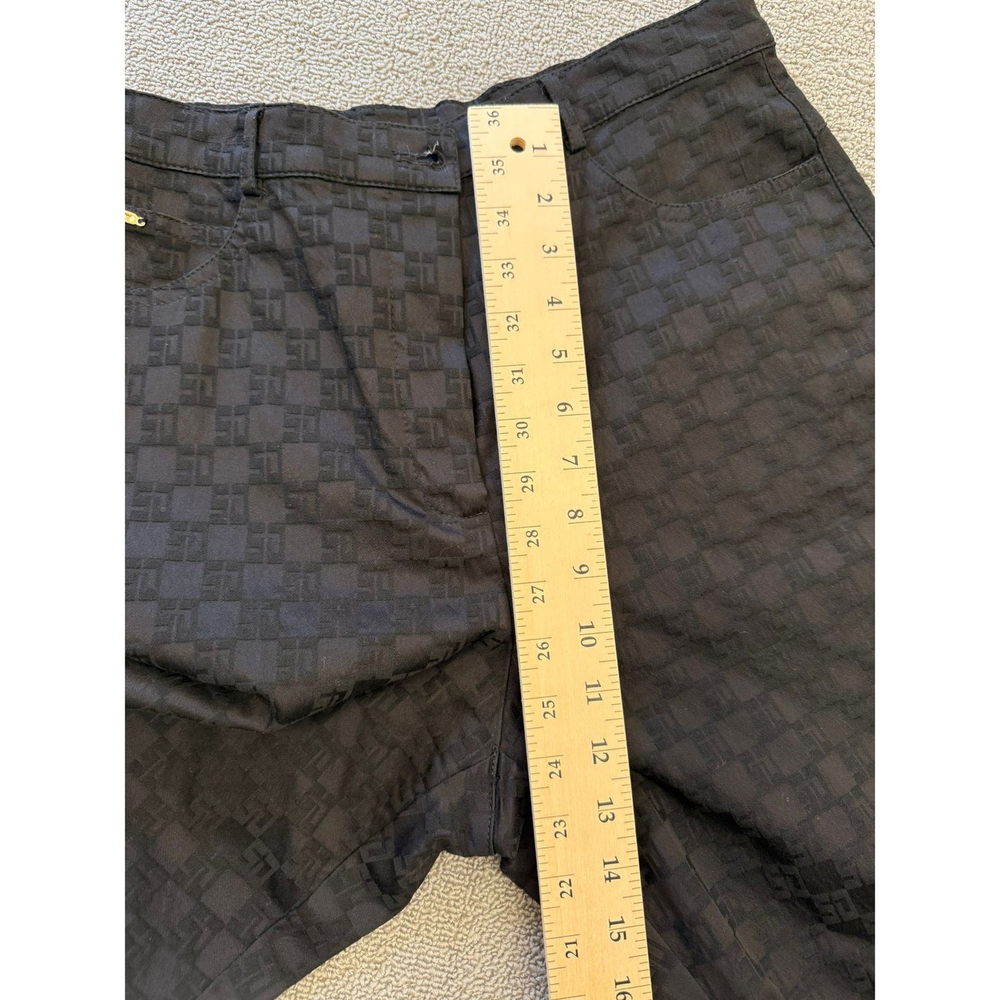 St. John Sport Essentials Women 10 Black SJ Fabric Straight Leg Dress Pants