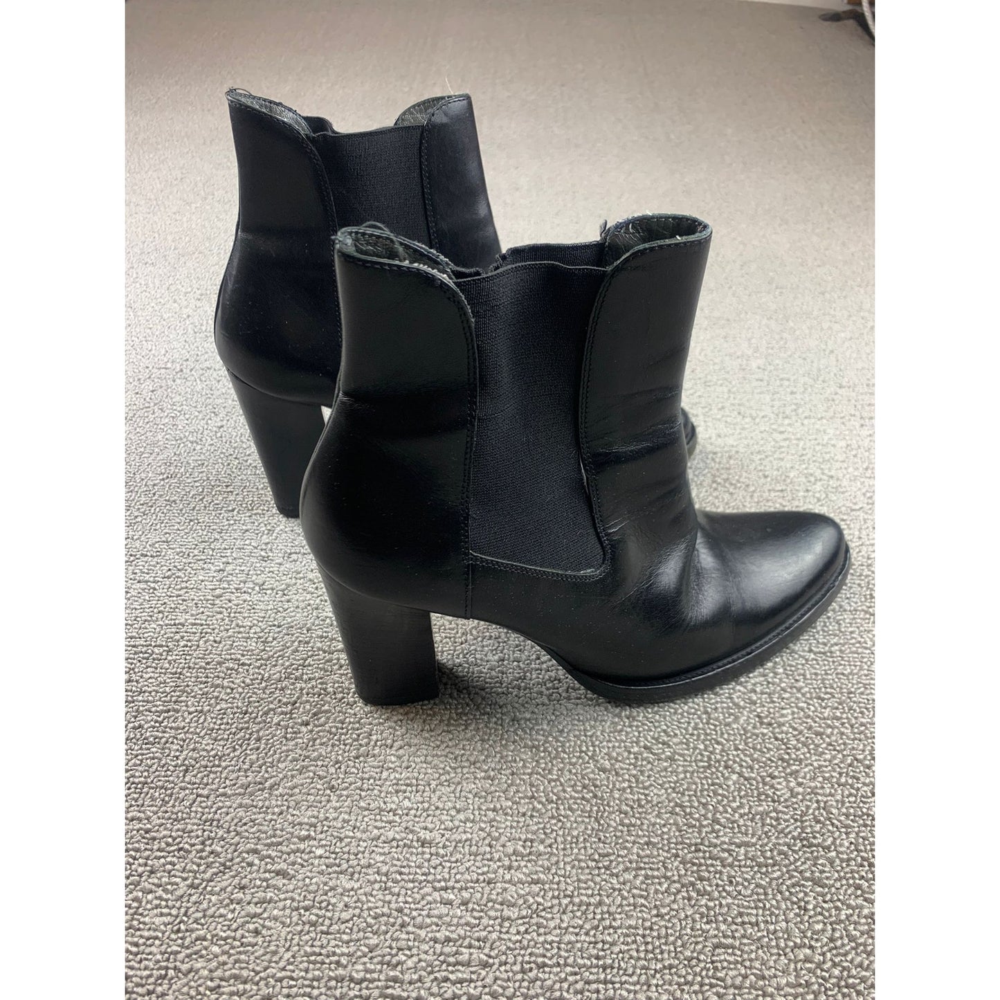 Miu Miu Women's 37.5 Black Leather Boots Minimalist Heels