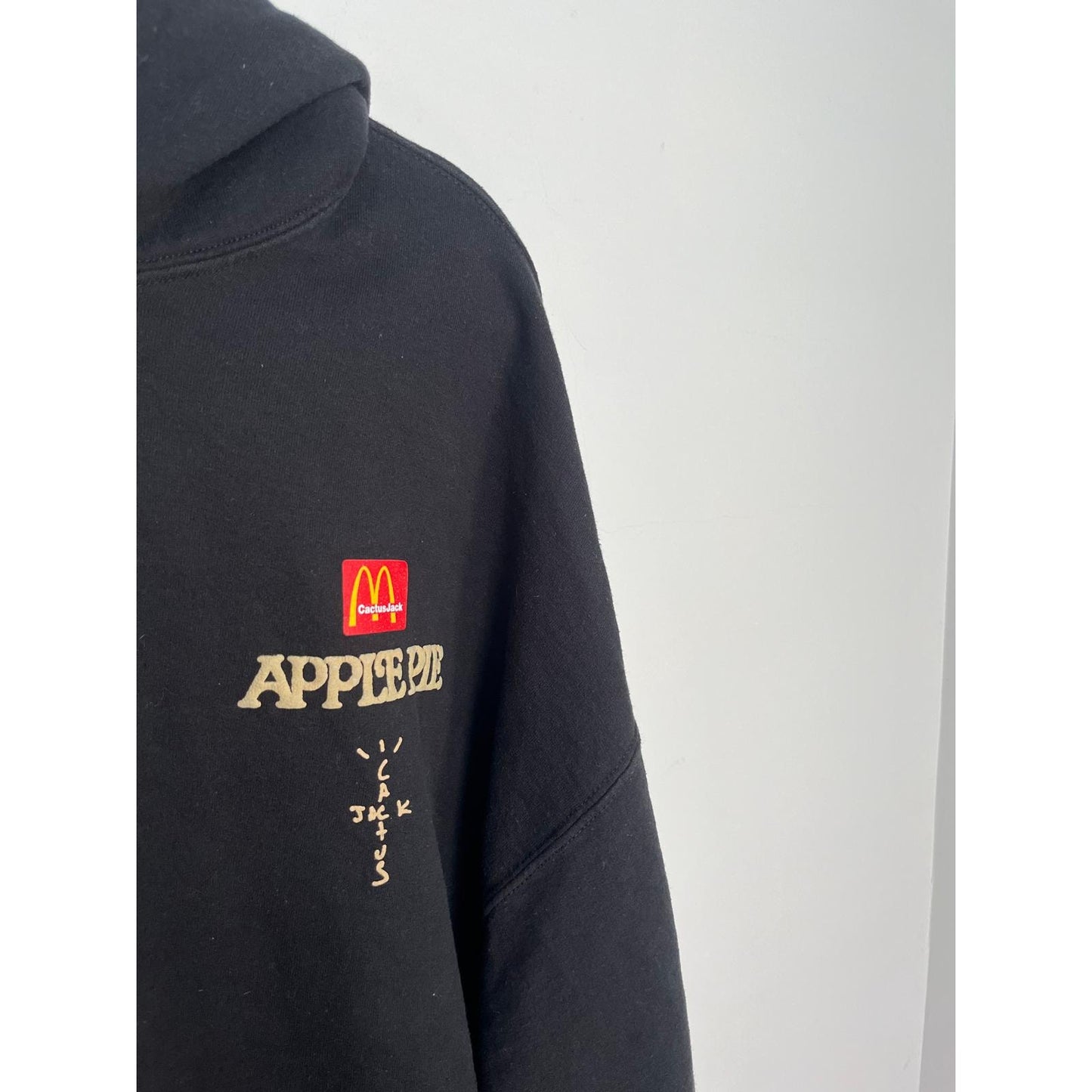 Cactus Jack Travis Scott McDonalds Hoodie Men XL Black Apple Pie Graphic