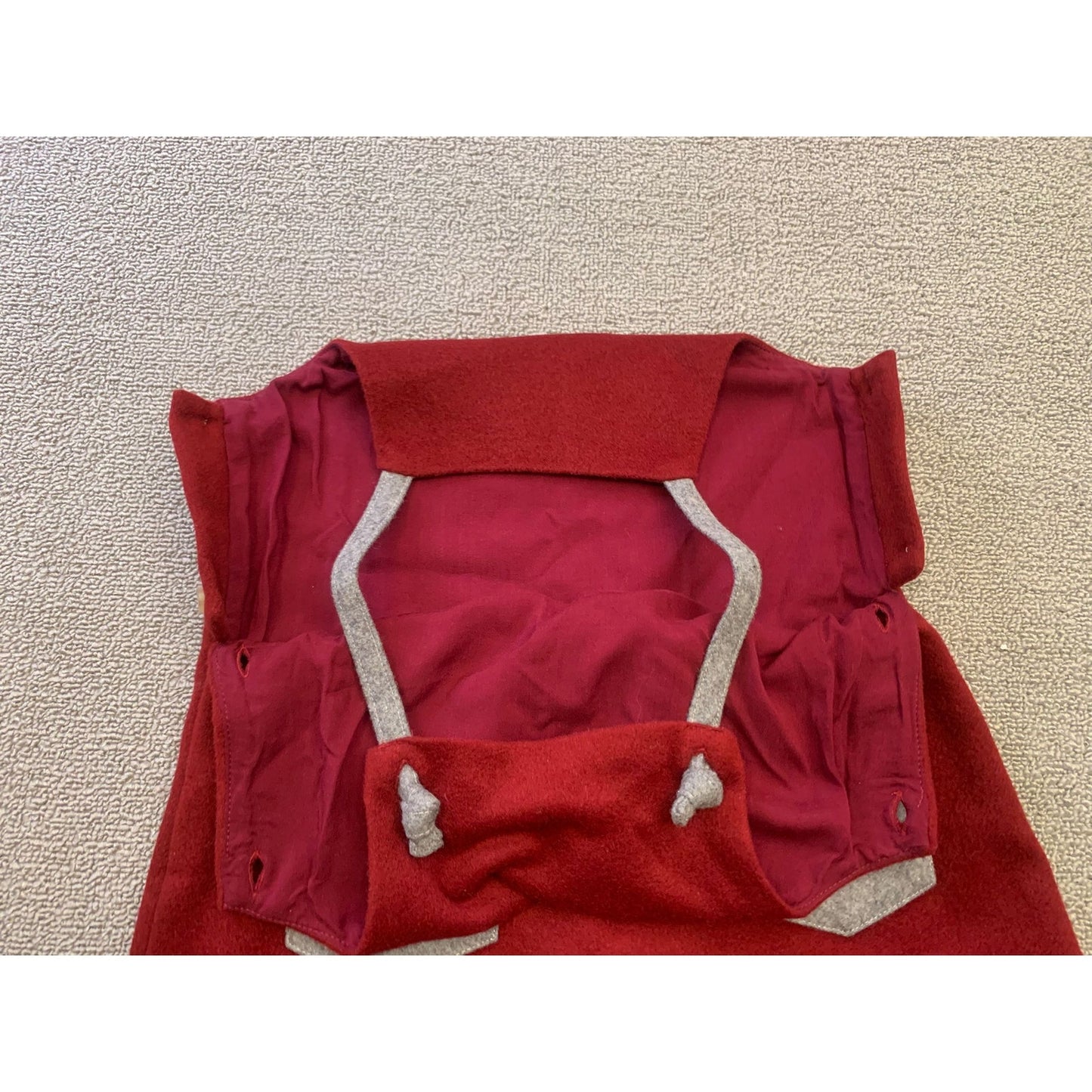 Oaks Of Acorn Girl's Size 6Y Red And Gray Wool A-Line Pinafore Dress