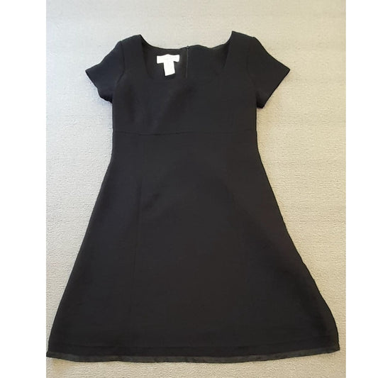 Jones New York Womens Size 10 Black Square Neck Short Sleeve Dress