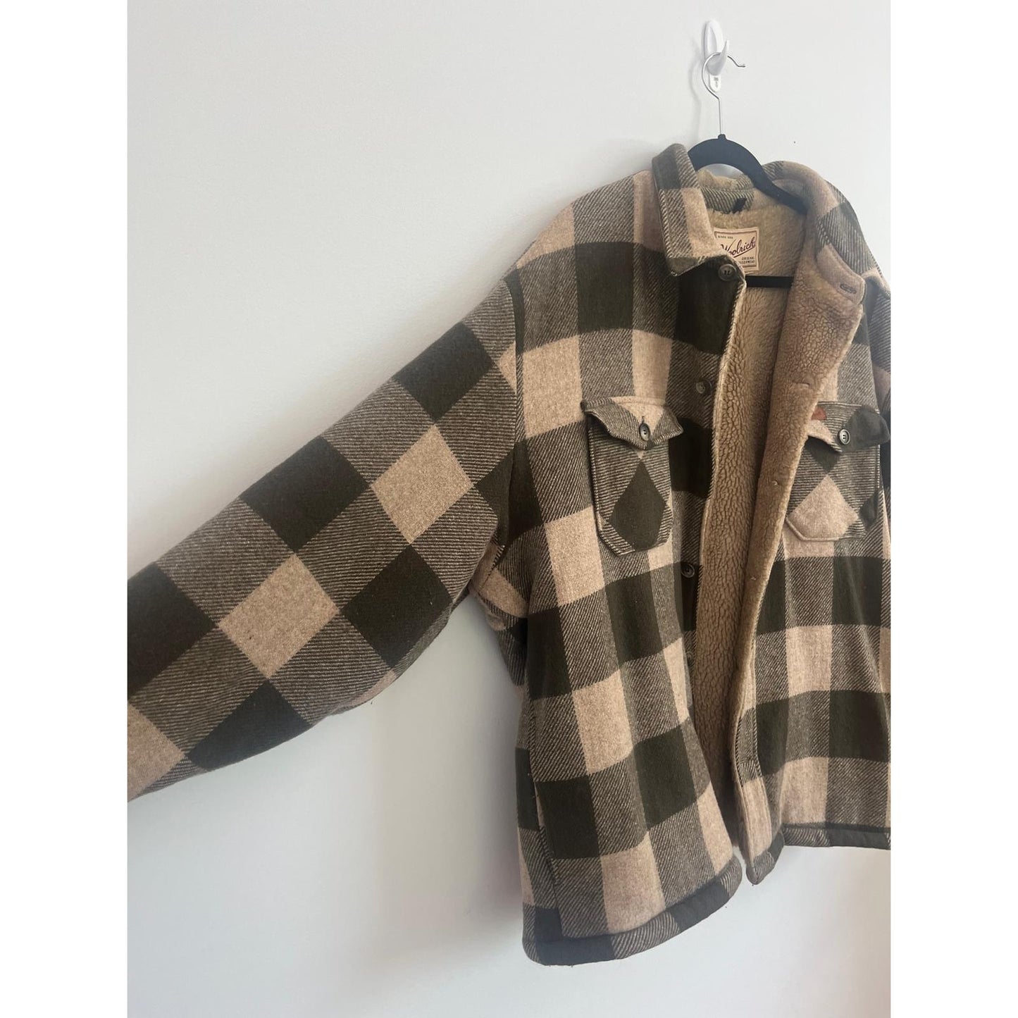 Woolrich Jacket Men XL Plaid Sherpa Lined Flannel Shirt Coat USA Made