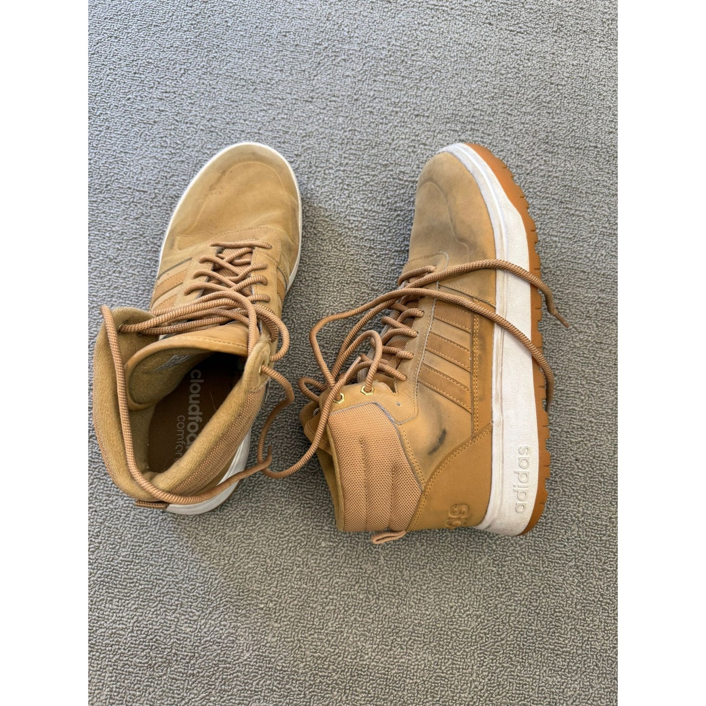 Adidas Men's Tan Brown High-Top Sneakers US10.5