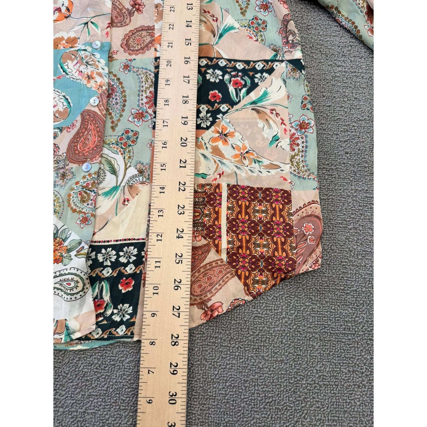 Zara Women's XS Multi-Color Long Sleeve Paisley Boho Button Shirt