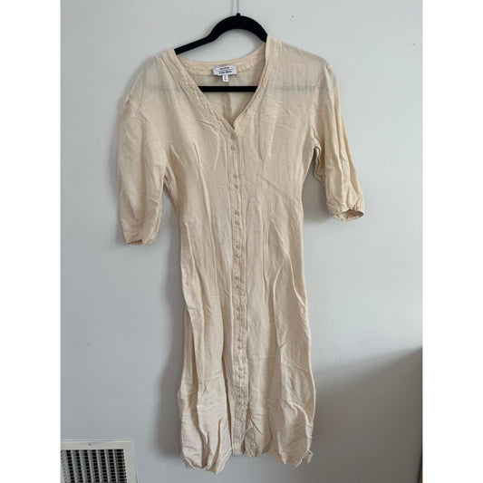 & Other Stories Dress Women 0 White Lace Button Front Midi Cottagecore