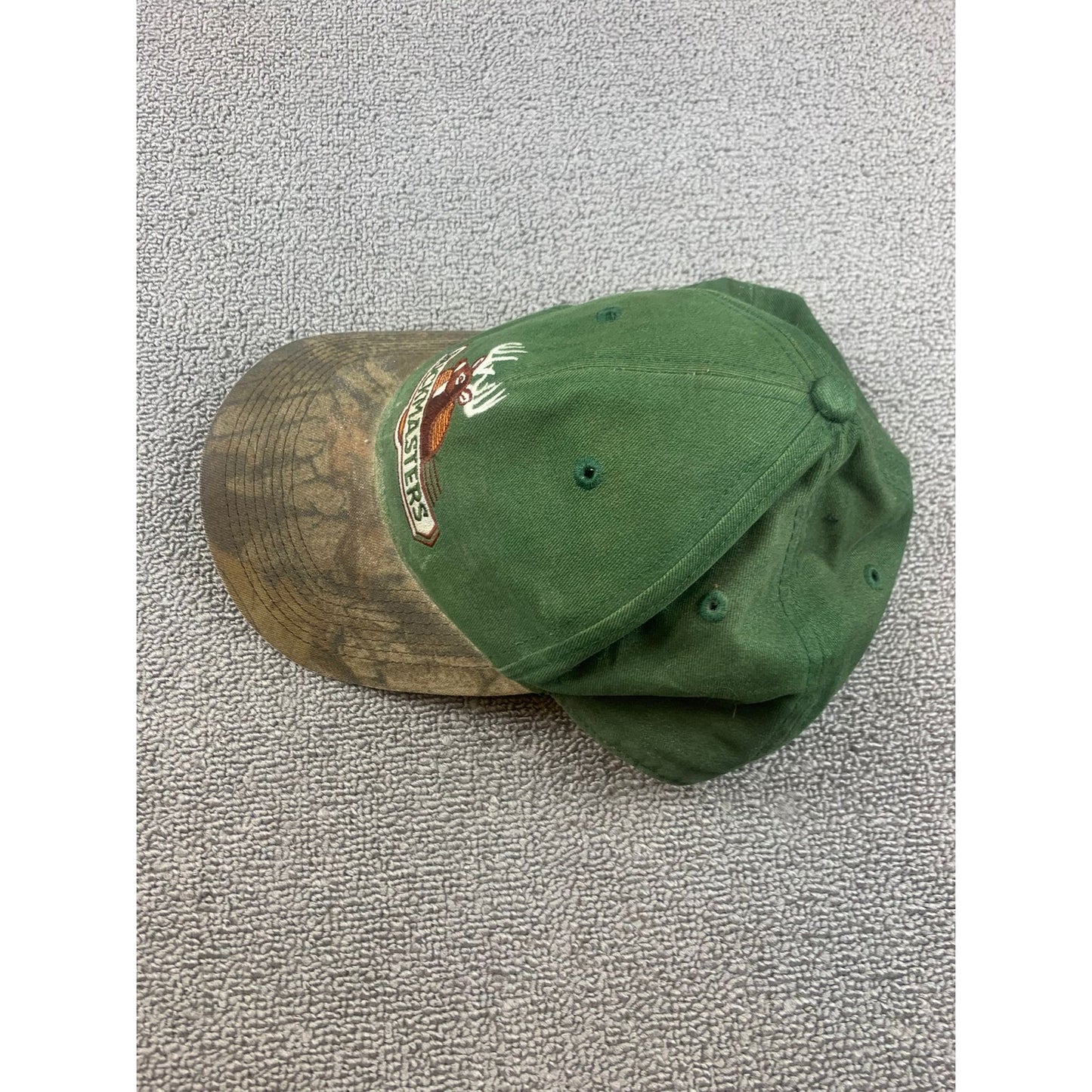 Vintage Buckmasters One Size Green Camo Hunting Deer Hat Adjustable Cap