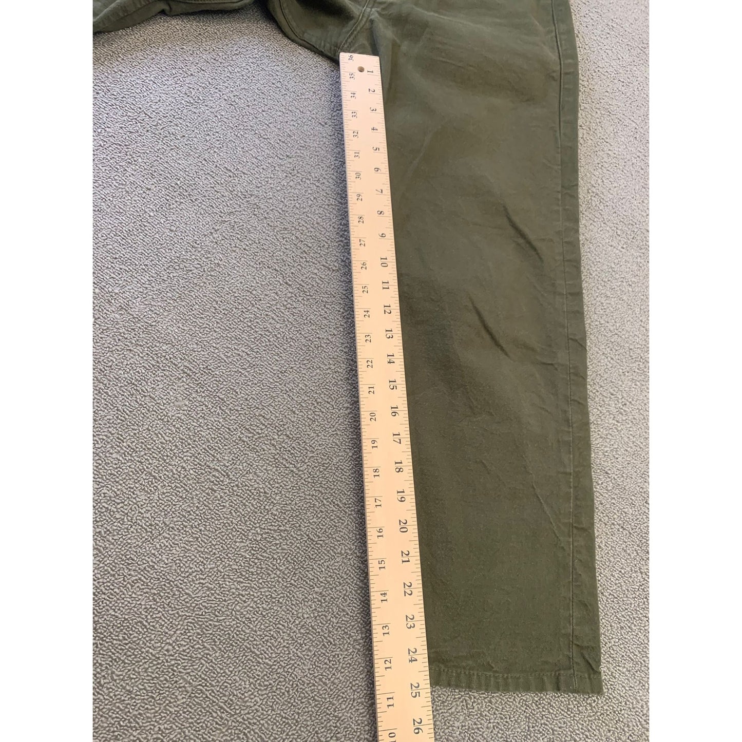 NAKED & FAMOUS Men's 32 Weird Guy Army Green Duck Selvedge Jeans