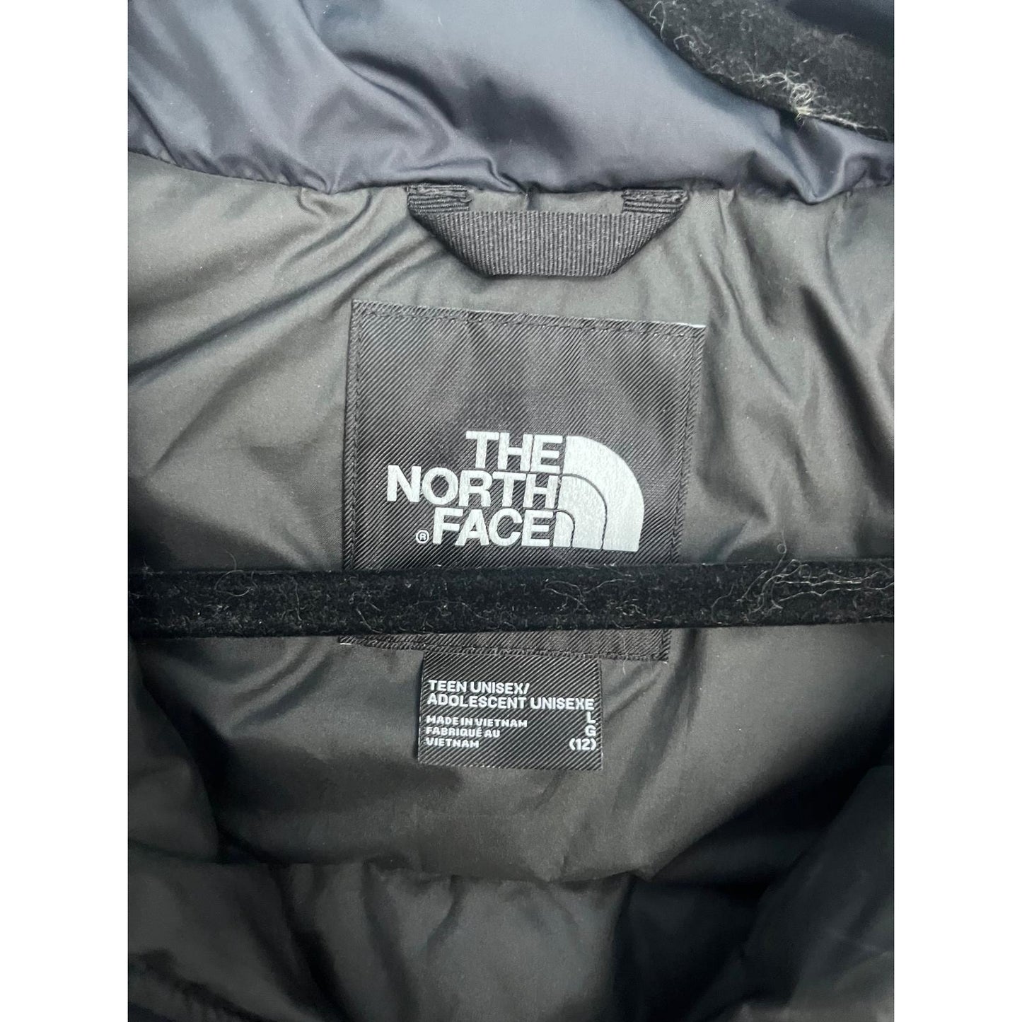 The North Face Puffer Jacket Teen Unisex  L Black Insulated Winter Coat