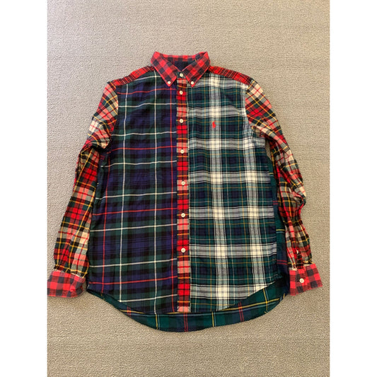 Ralph Lauren Youth XL 18 20 Multi-Color Patchwork Plaid Button Down Shirt
