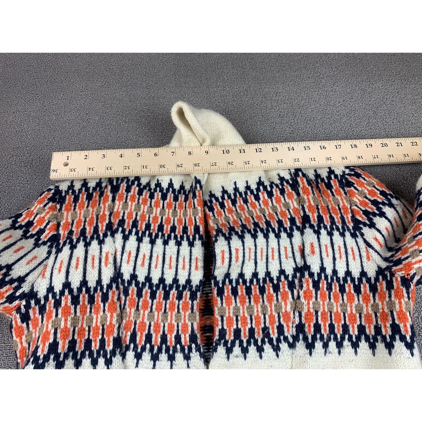Lucky Brand Women Small White Multicolor Wool Blend Geometric Sweater Coat