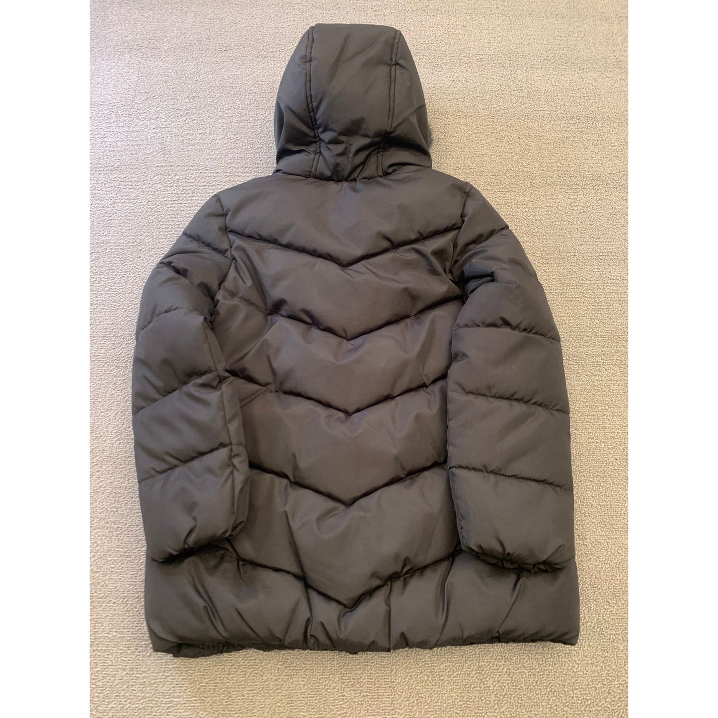 Mayoral Girl's Size 10 Black Hooded Puffer Jacket With Faux Fur
