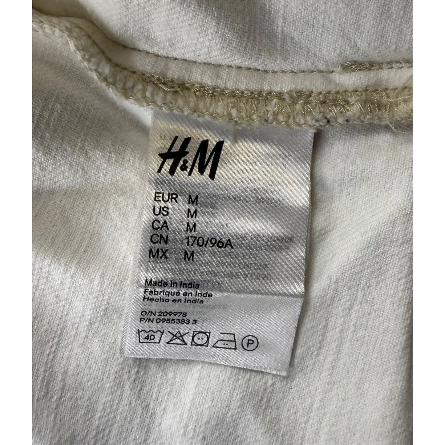 Lee x H&M Men’s Ecru Denim Chore Shirt Jacket Size M Workwear Overshirt Pockets