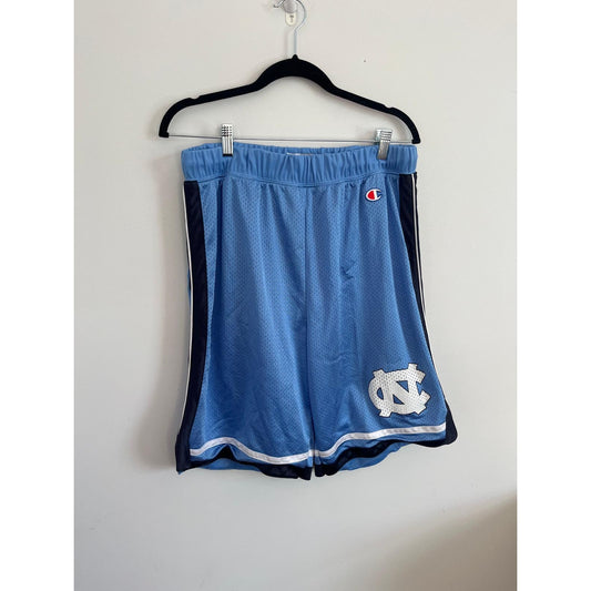 Champion Mesh Shorts Men L Blue UNC North Carolina Tar Heels Logo Basketball