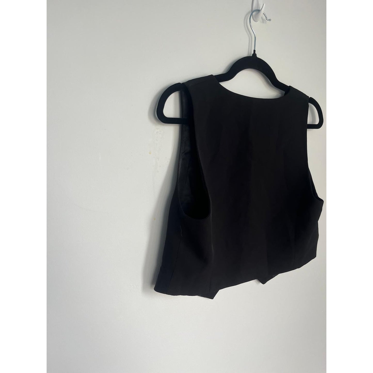 Zara Black Vest Top Womens Small Cropped Button Front Tailored NWT