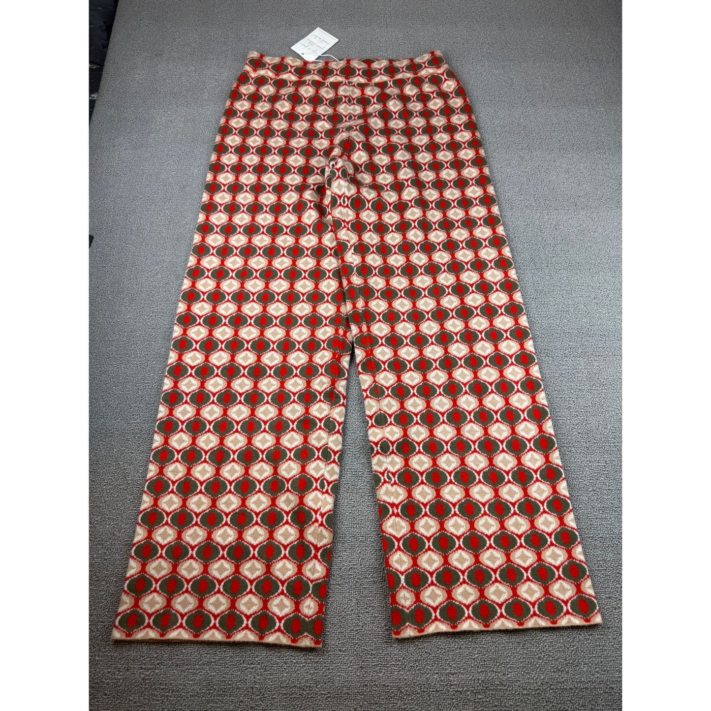 Show Me Your Mumu Women's XL Zermatt Sweater Pant Brown Geo Jacquard