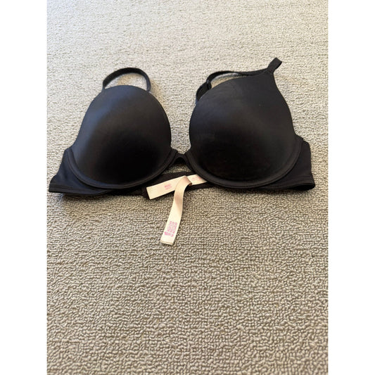 PINK Victoria's Secret Size 34B Black Push-Up Bra  Underwire Padded Lingerie
