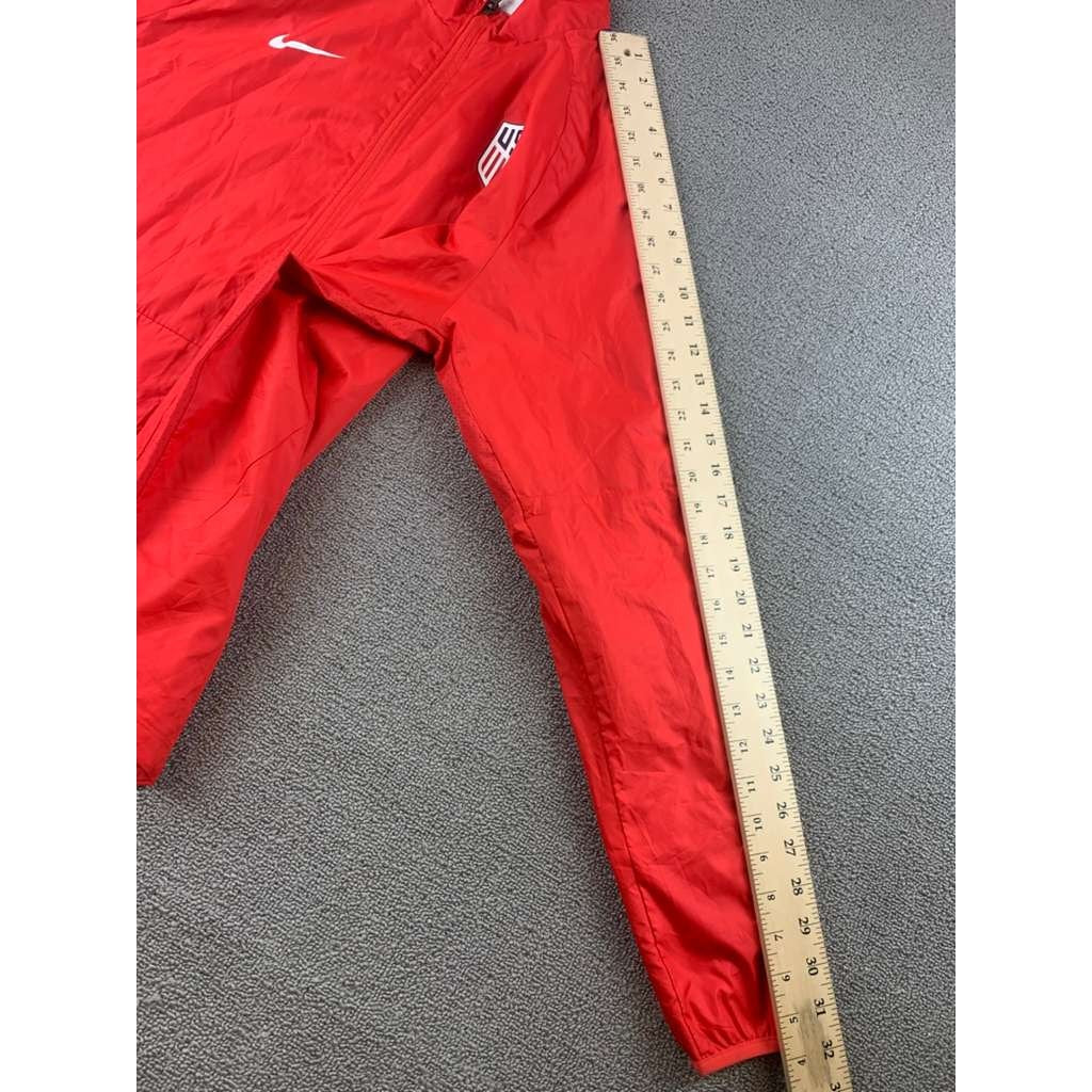 Nike Soccer Jacket Men's M Red Full Zip Mesh Lined Team USA Crest Logo Swoosh