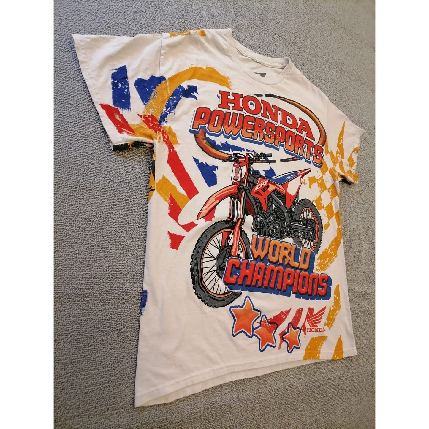 Honda Male S Powersports World Champions Motorcycle Racing Graphic T-Shirt