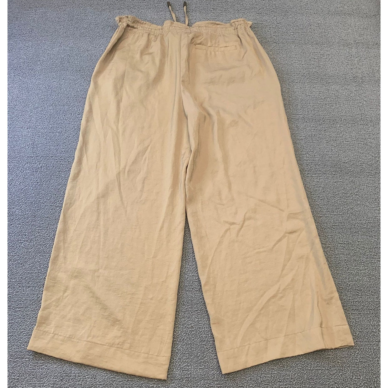 Lauren Ralph Lauren Women's 4P Tan Petite Wide Leg Drawstring Pants