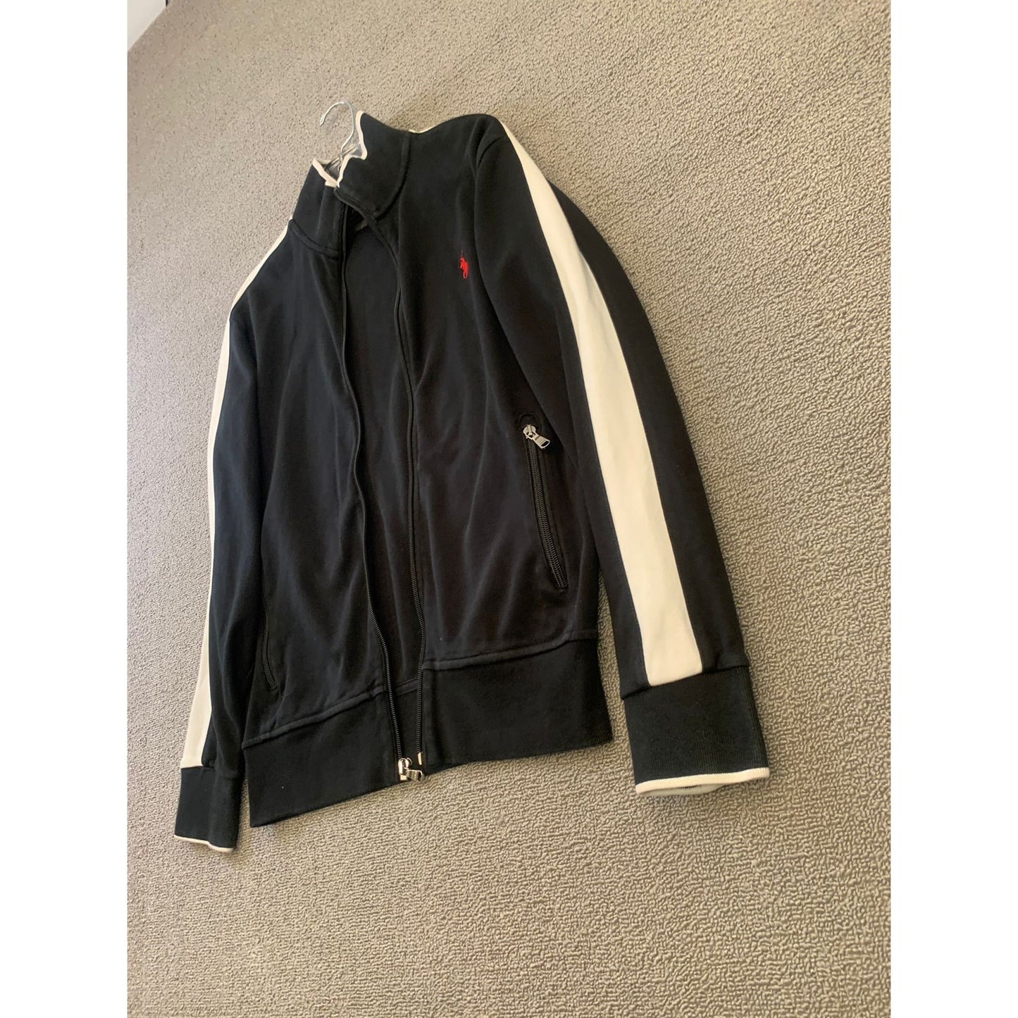 Polo Ralph Lauren Men's XS Black White Full Zip Track Jacket