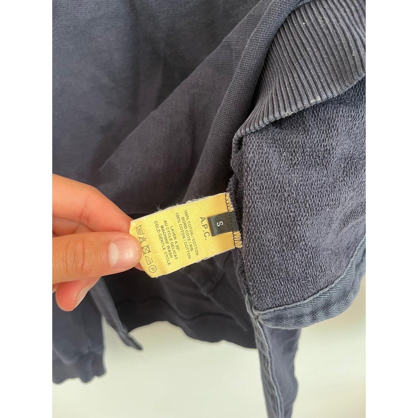 A.P.C. Kanye Hoodie Men S Navy Blue Limited Edition French Terry