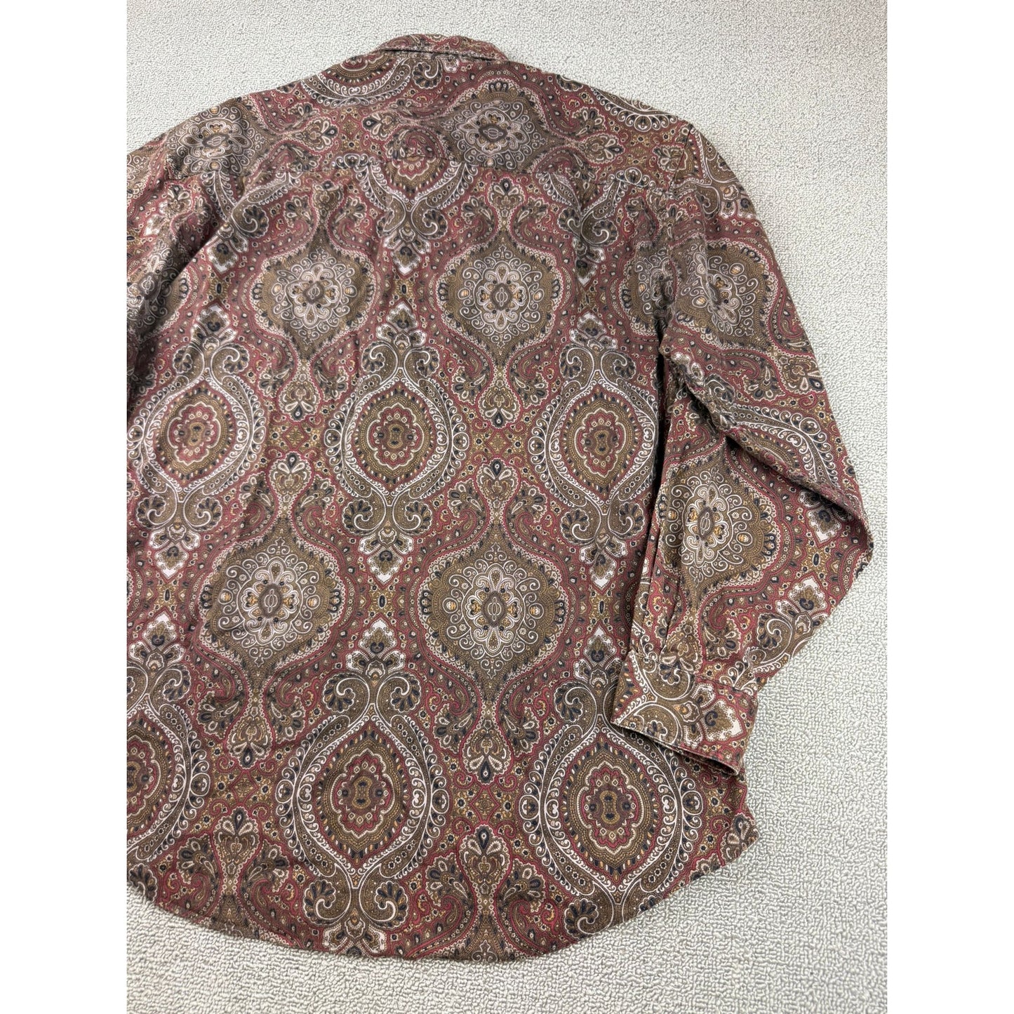 Bill Blass Men Large Multicolor Paisley Button Down Shirt