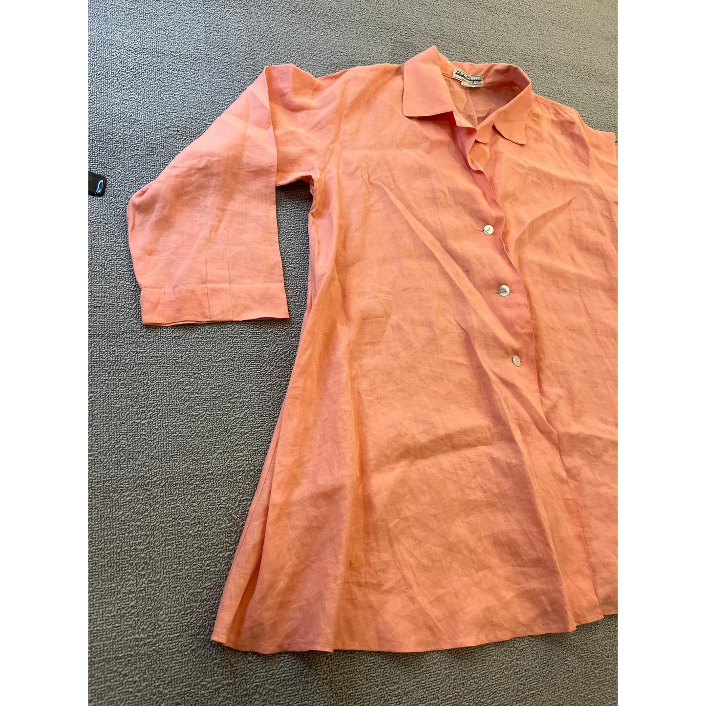 Salvatore Ferragamo Womens Linen Salmon Peach Button Jacket/Shirt