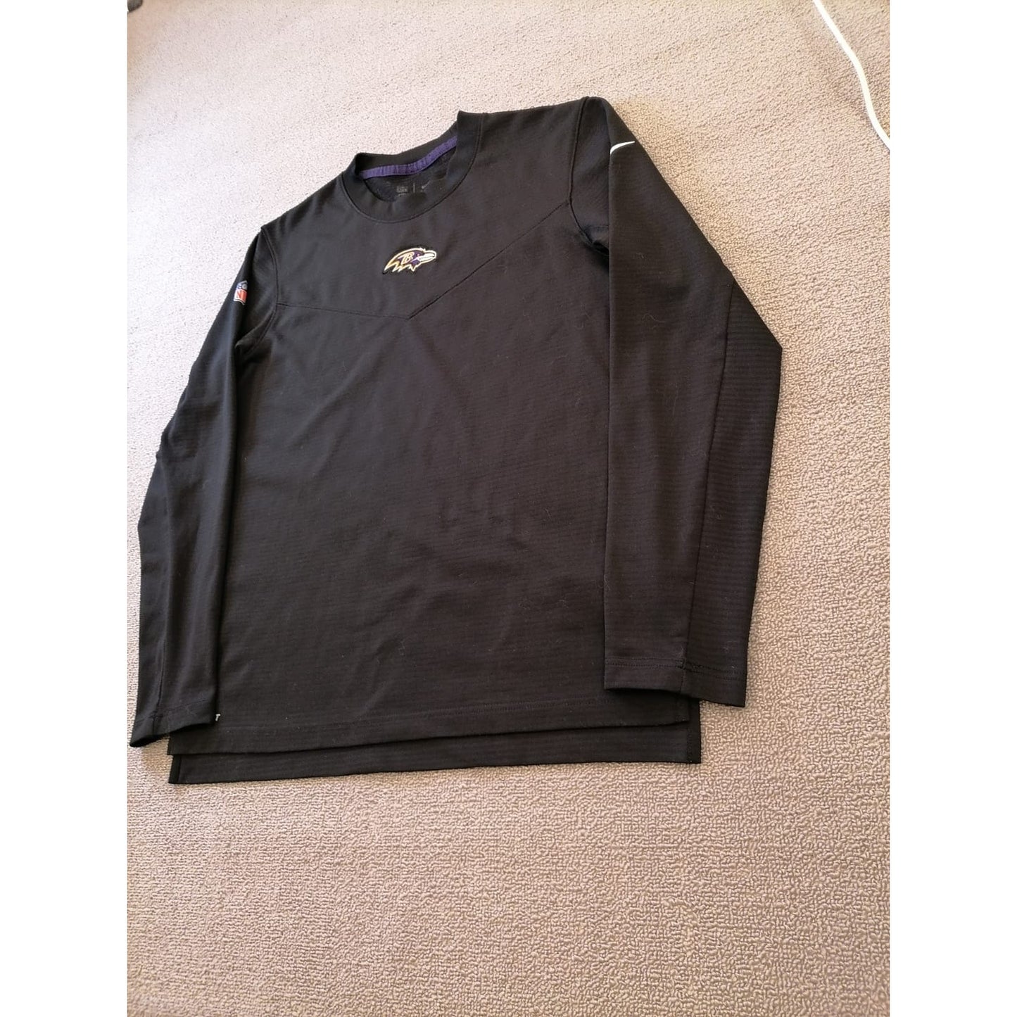Nike Dri-Fit Men's S Baltimore Ravens Black Long Sleeve Shirt NFL Apparel