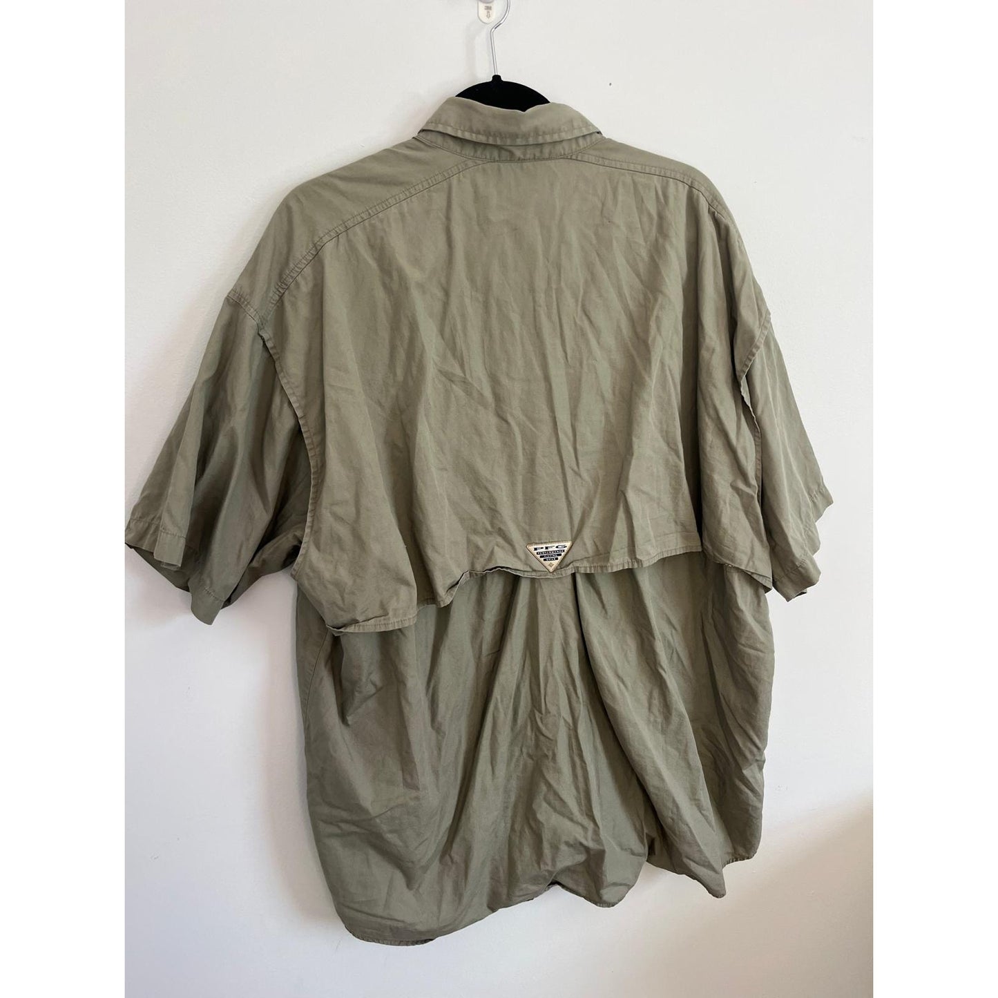 Columbia PFG Shirt Men XXL Green Short Sleeve Vented Fishing Outdoor