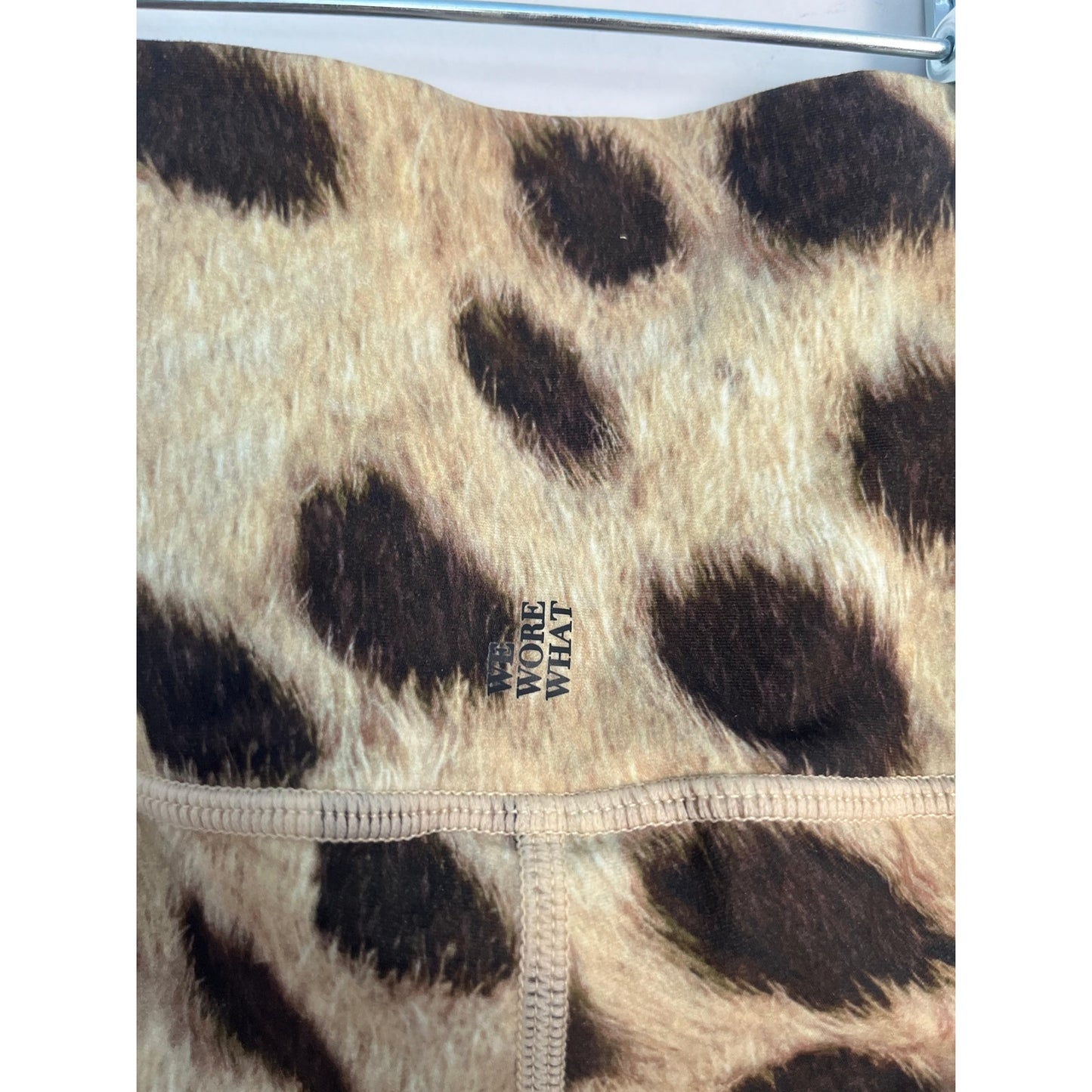 WeWoreWhat Leopard Print Biker Shorts Women XS High Waist Stretch NWT