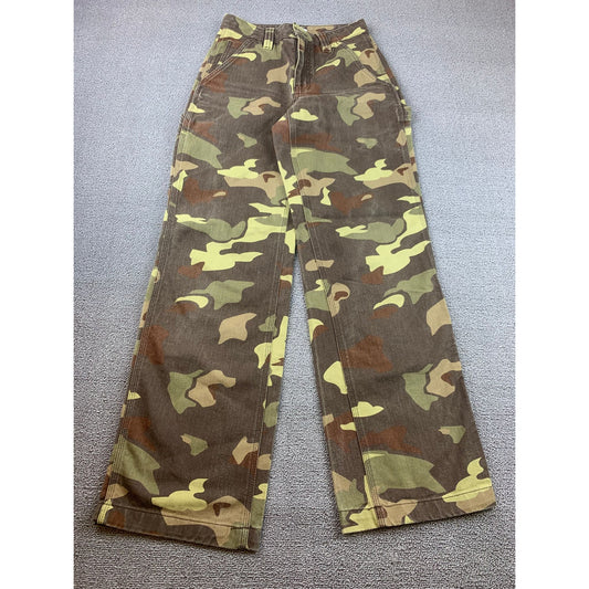 TNA Aritzia Women 00 Green Camo Greenwich Carpenter Straight Leg Pants