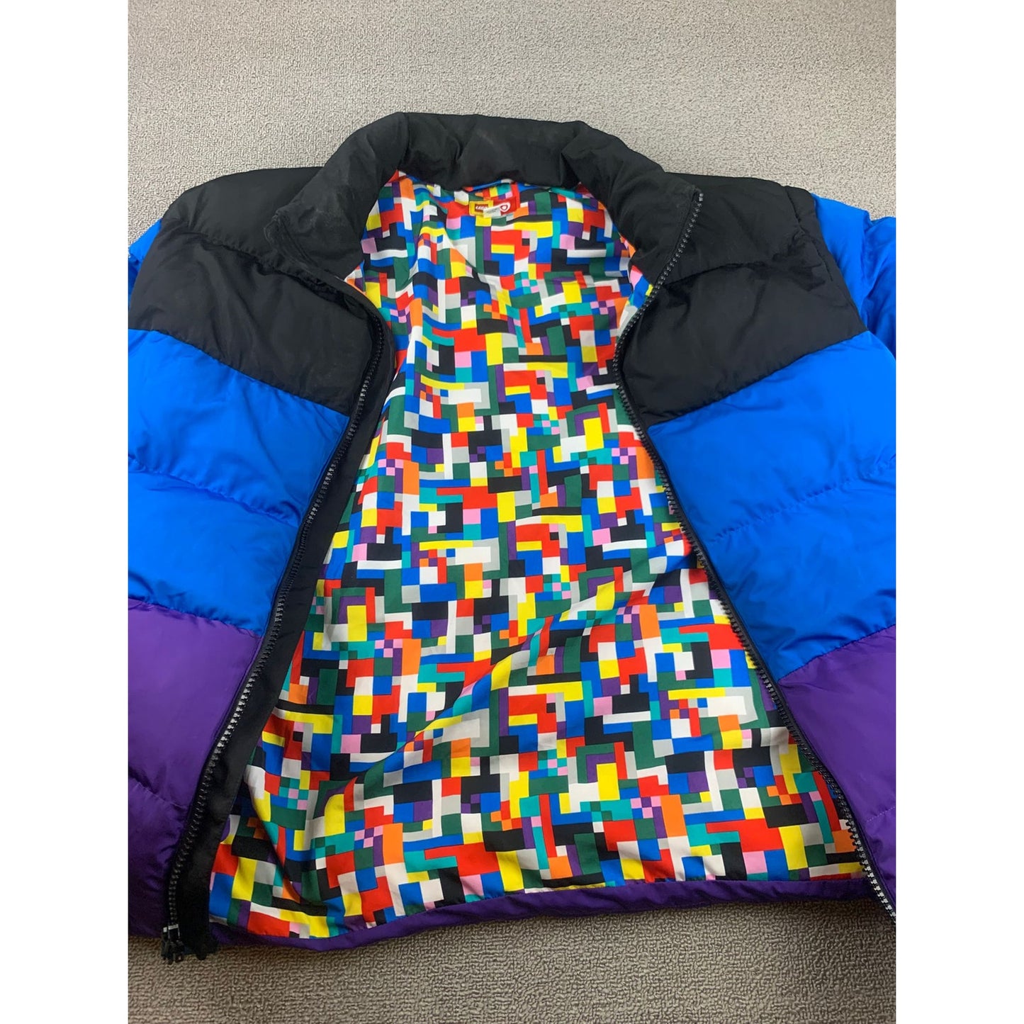 Lego X Target Mens Medium Blue Purple Black Detachable Vest Puffer Jacket Coat