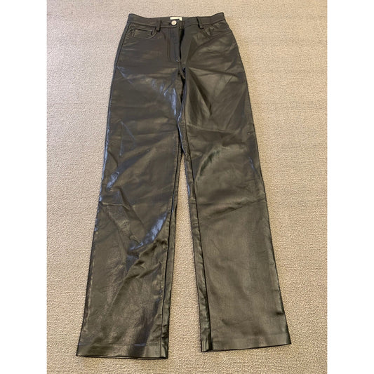Aritzia Wilfred Women Size 0 Black Faux Leather Pants