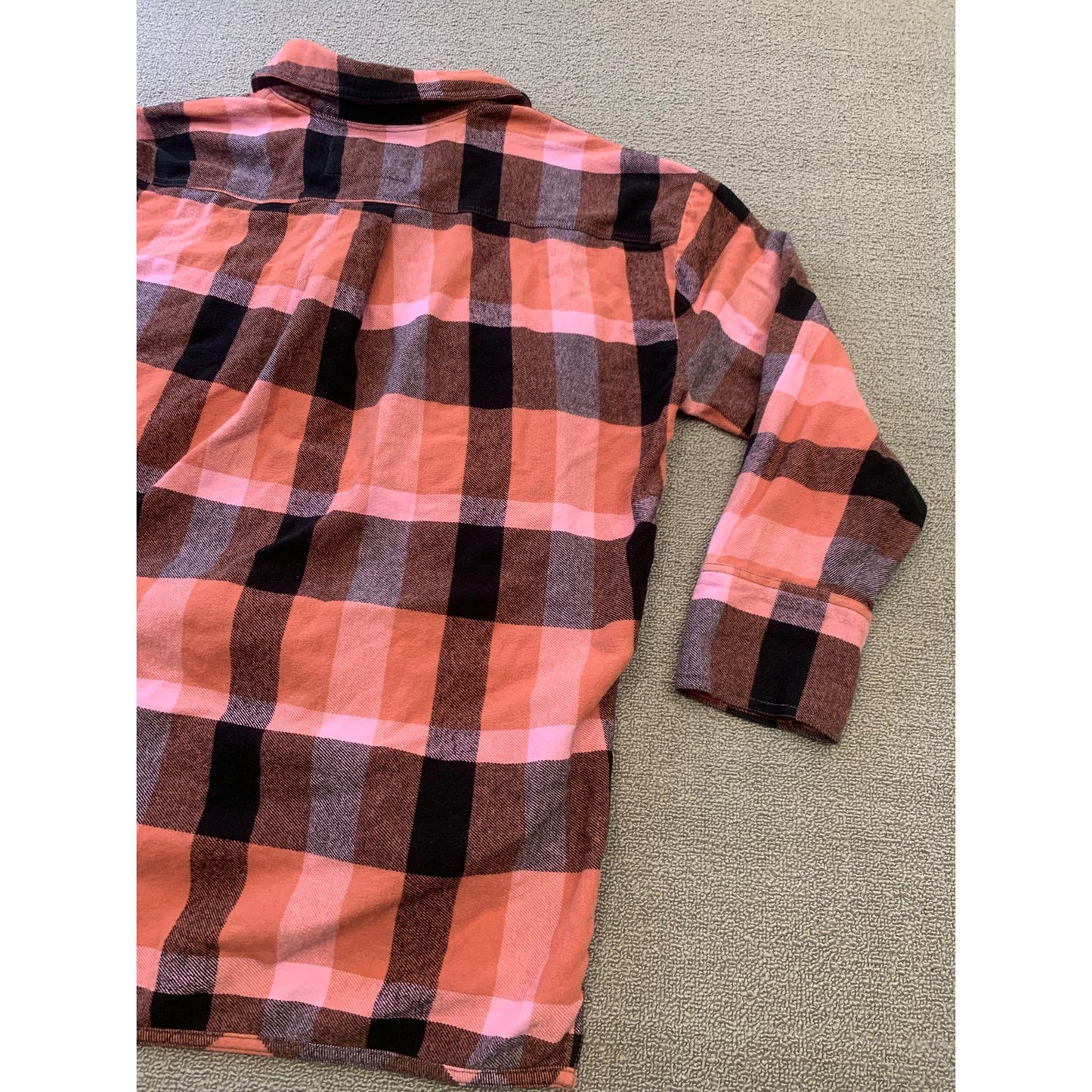 Free People We The Free Women's Large Pink Plaid Flannel Button Up Shirt
