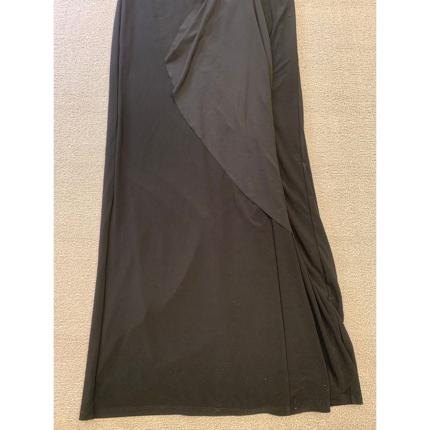 Lauren by Ralph Lauren Evening Dress Size 10 Womens Solid Black Crystal Brooch