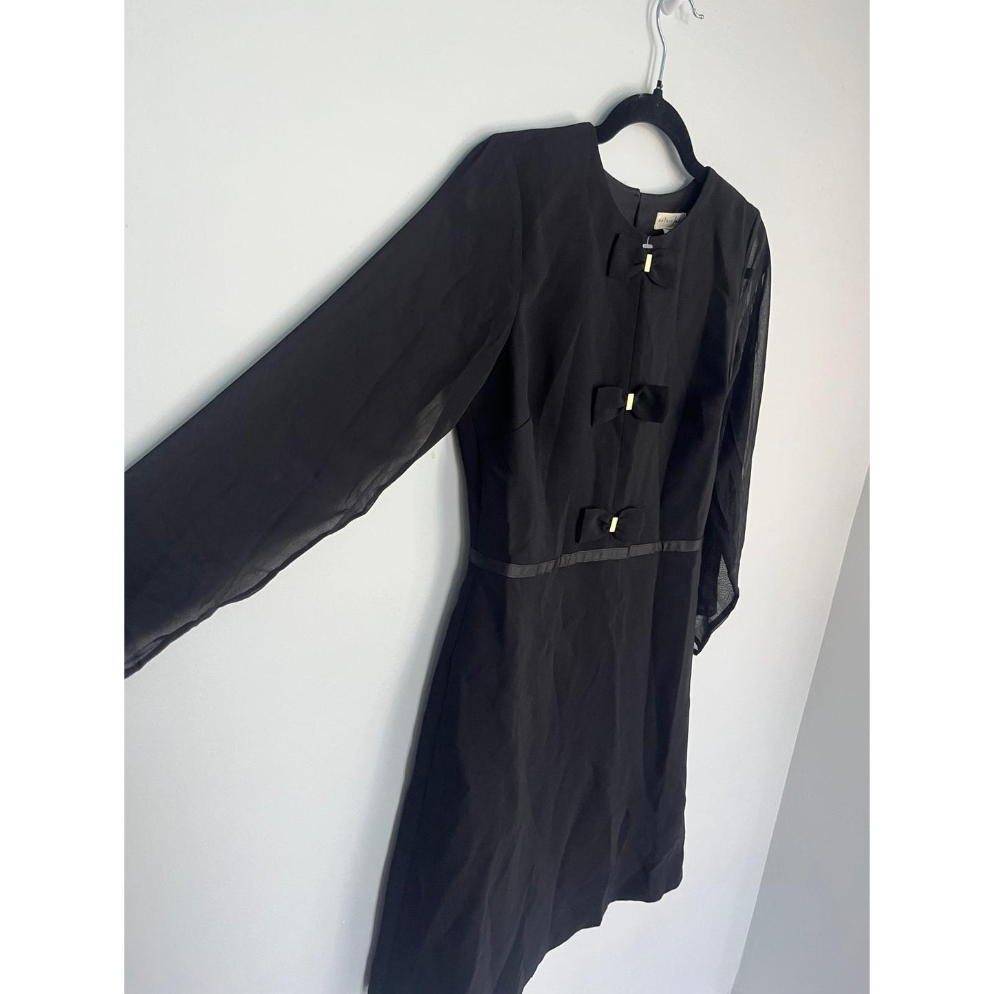 Maison Jules Black Bow Detail Mini Dress Women S NWT Retro Cocktail Holiday