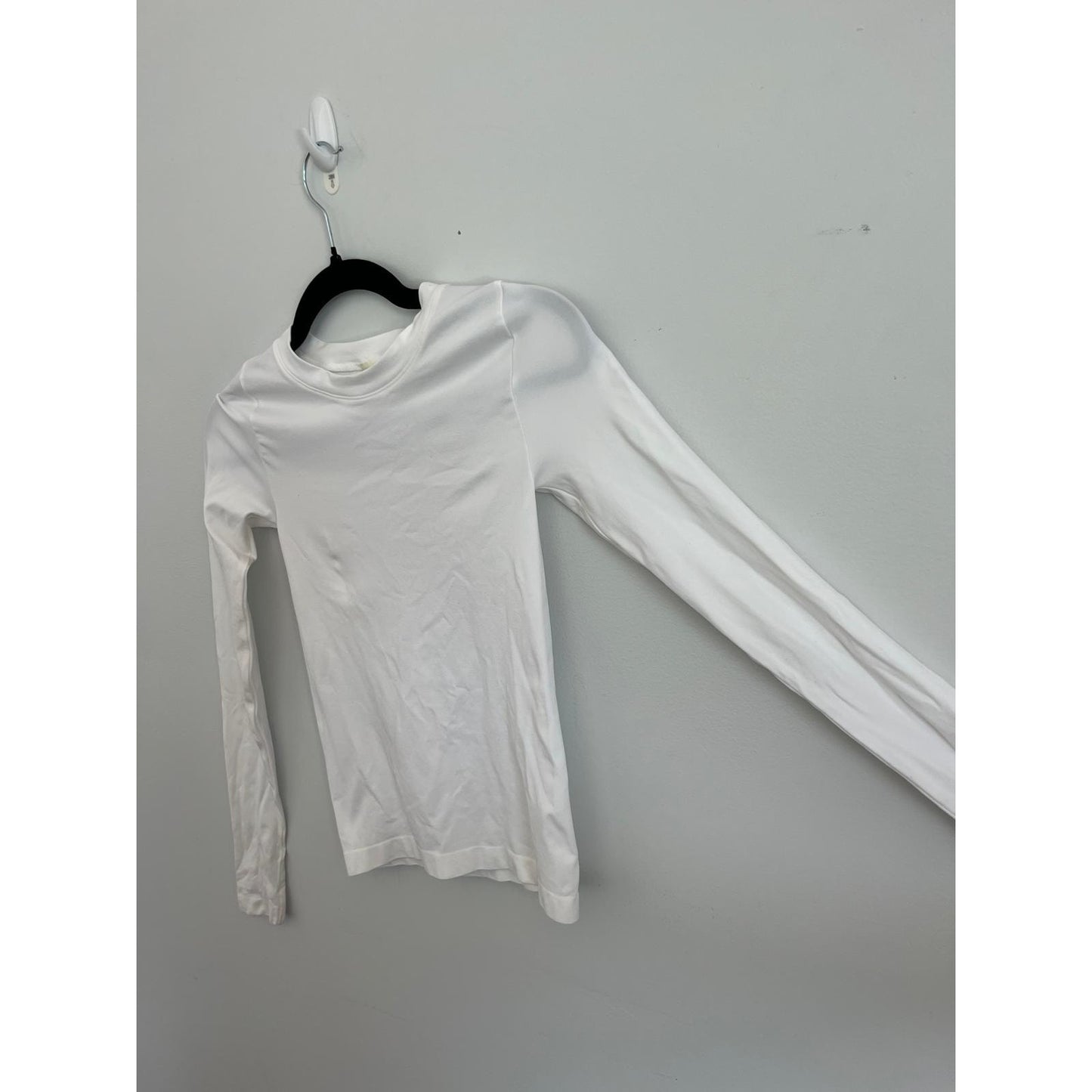 Sunday Best Long Sleeve Tee Women XS White Stretch Cotton Basic Layer