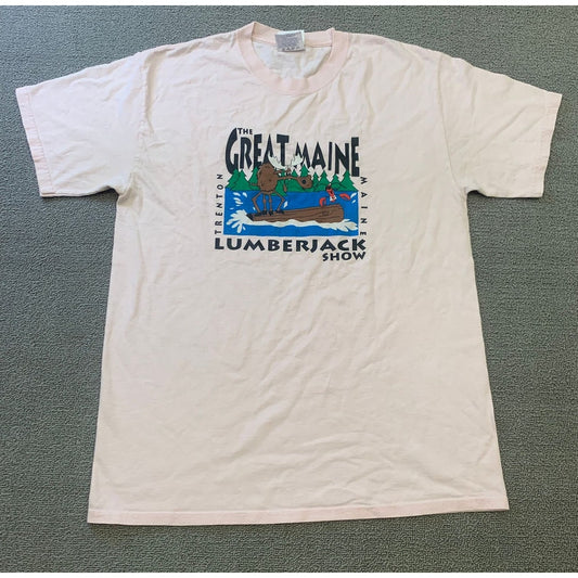 Port And Company Men Medium Pink The Great Maine Lumberjack Show T-Shirt