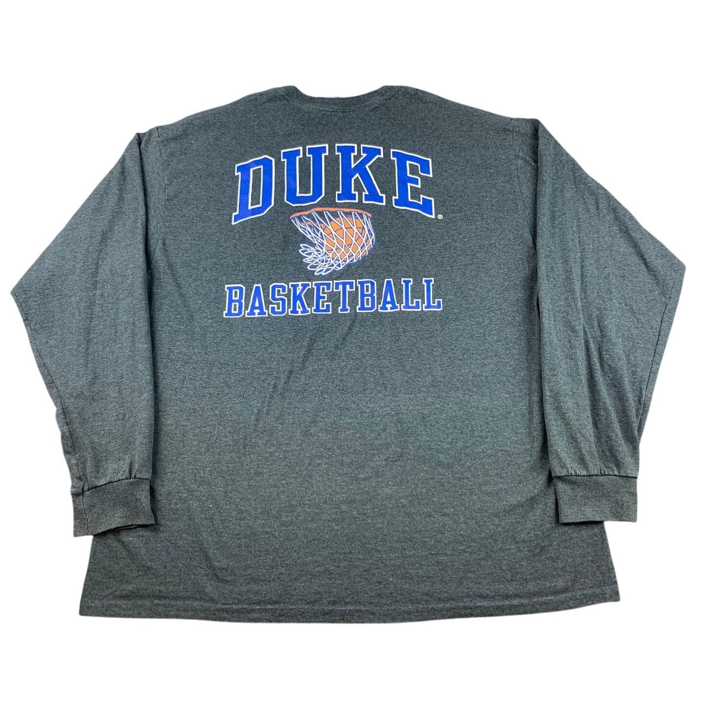 Gildan Men XL Blue Gray Heather Long-Sleeve Crewneck Shirt Duke Blue Devils NCAA