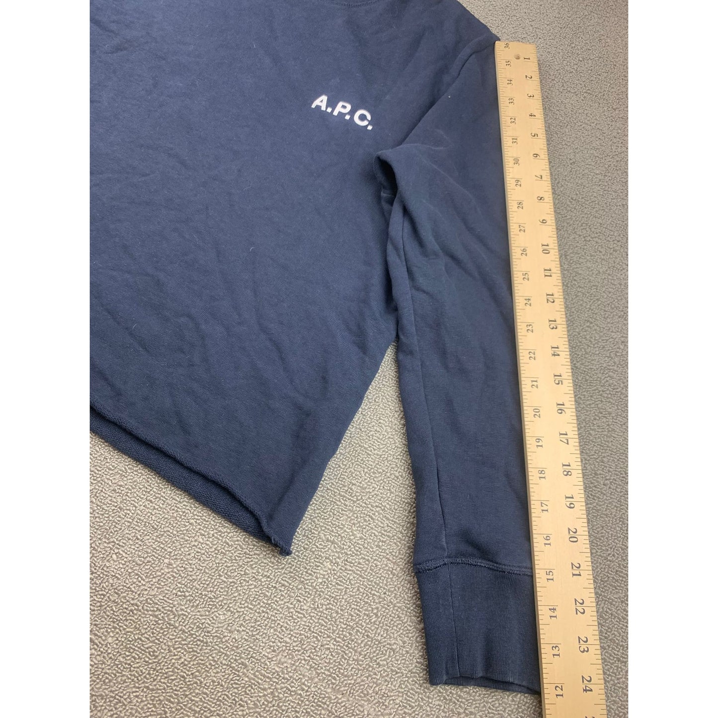 A.P.C. Men's Extra Large Navy Blue Classic Pullover Hoodie