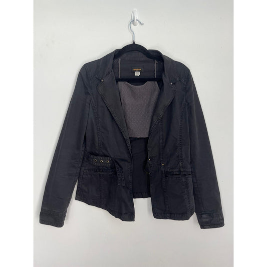 Diesel Utility Jacket Women S Black Casual Zip Front Cargo Style