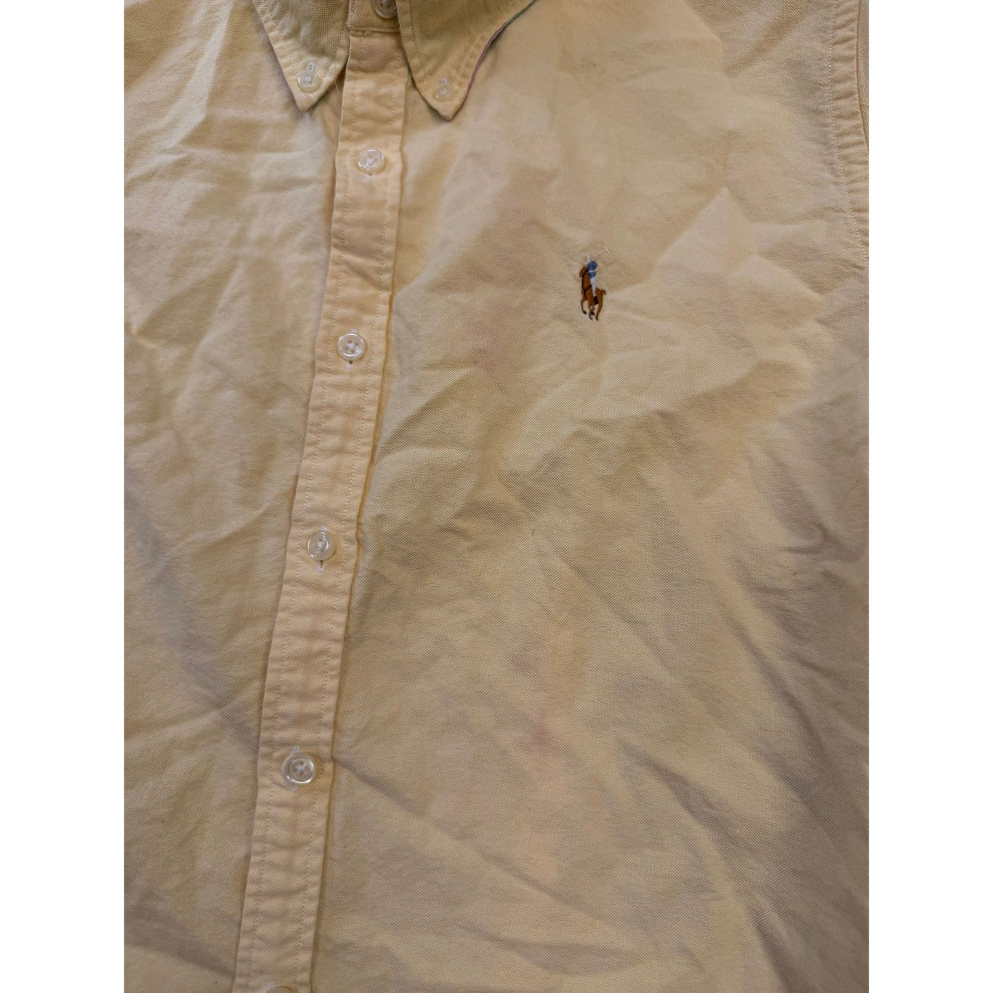 Ralph Lauren Men's 14 Vintage Oxford Yellow Long Sleeve Button Shirt