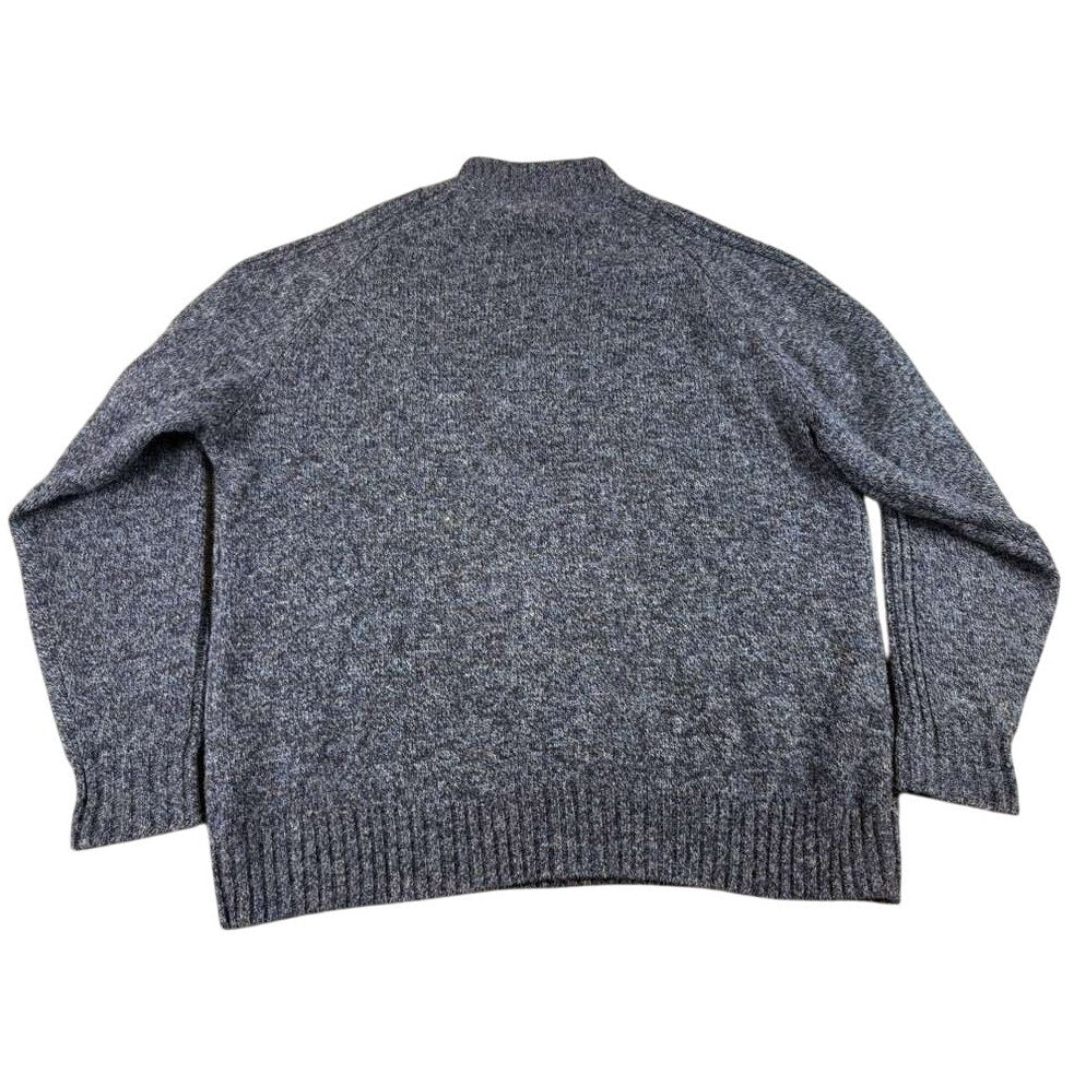 Pendleton Sweater Men's L Gray Shetland Wool Quarter Zip Mock Neck Long Sleeve