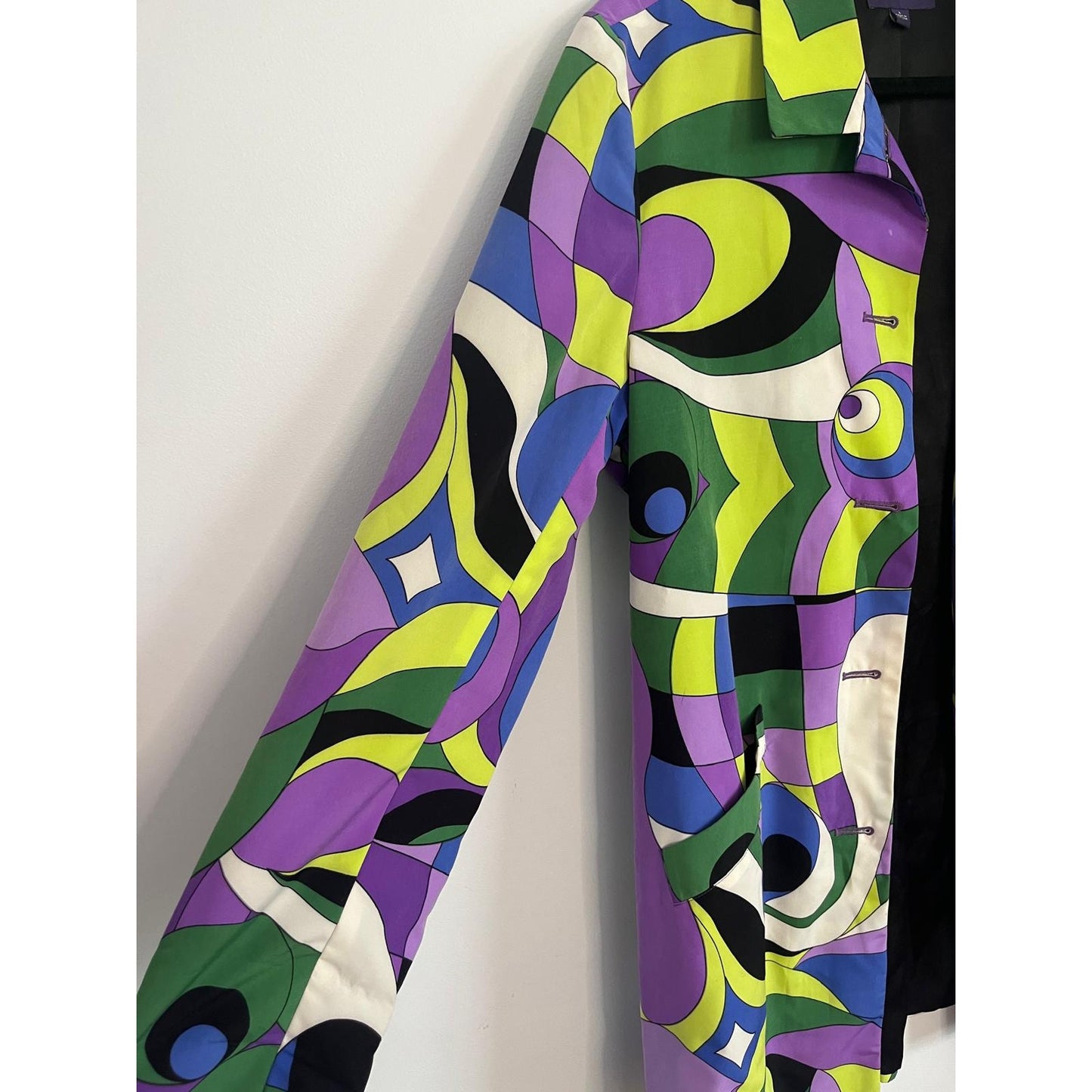Regal Regency Blazer Women L Multicolor Psychedelic Print Mod 60s Style