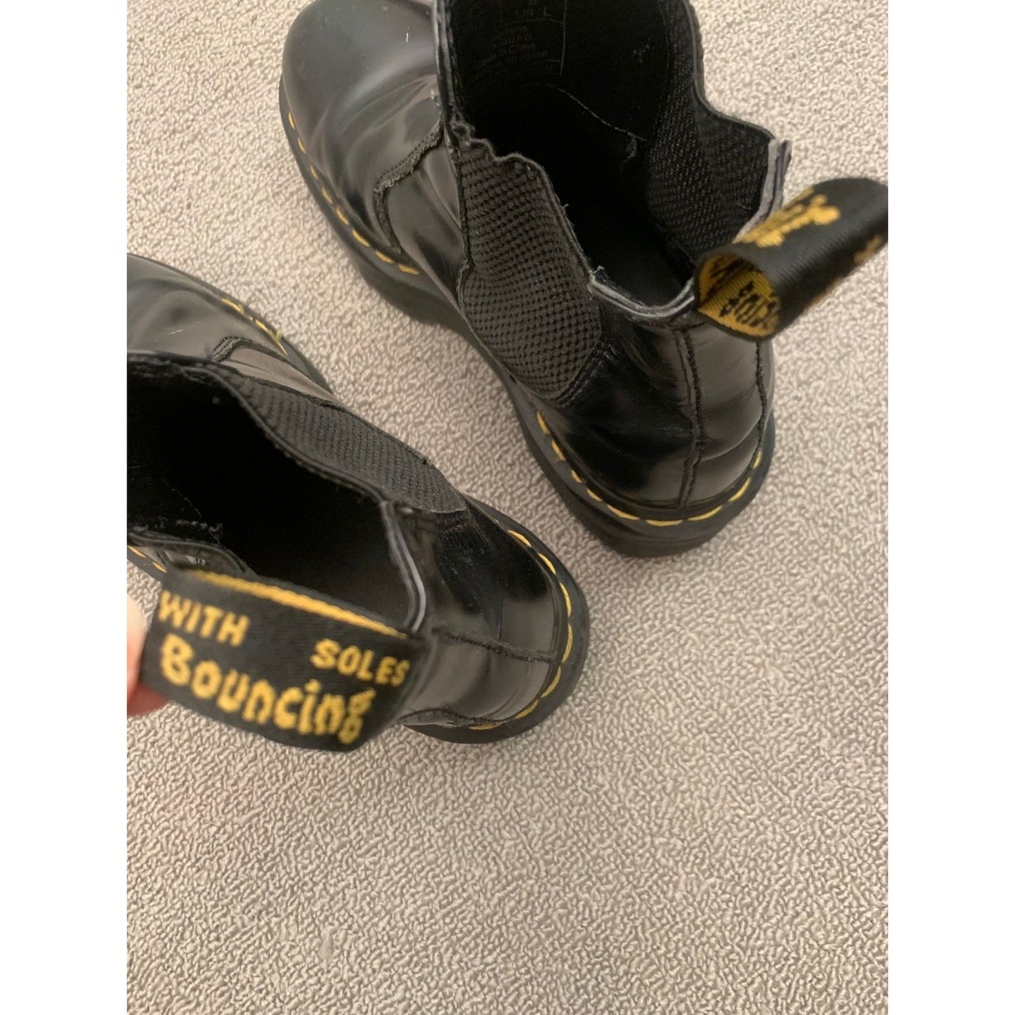 Dr Martens 2976 QUAD Platform Chelsea Boots Black Leather Size Mens 6 Women’s 7