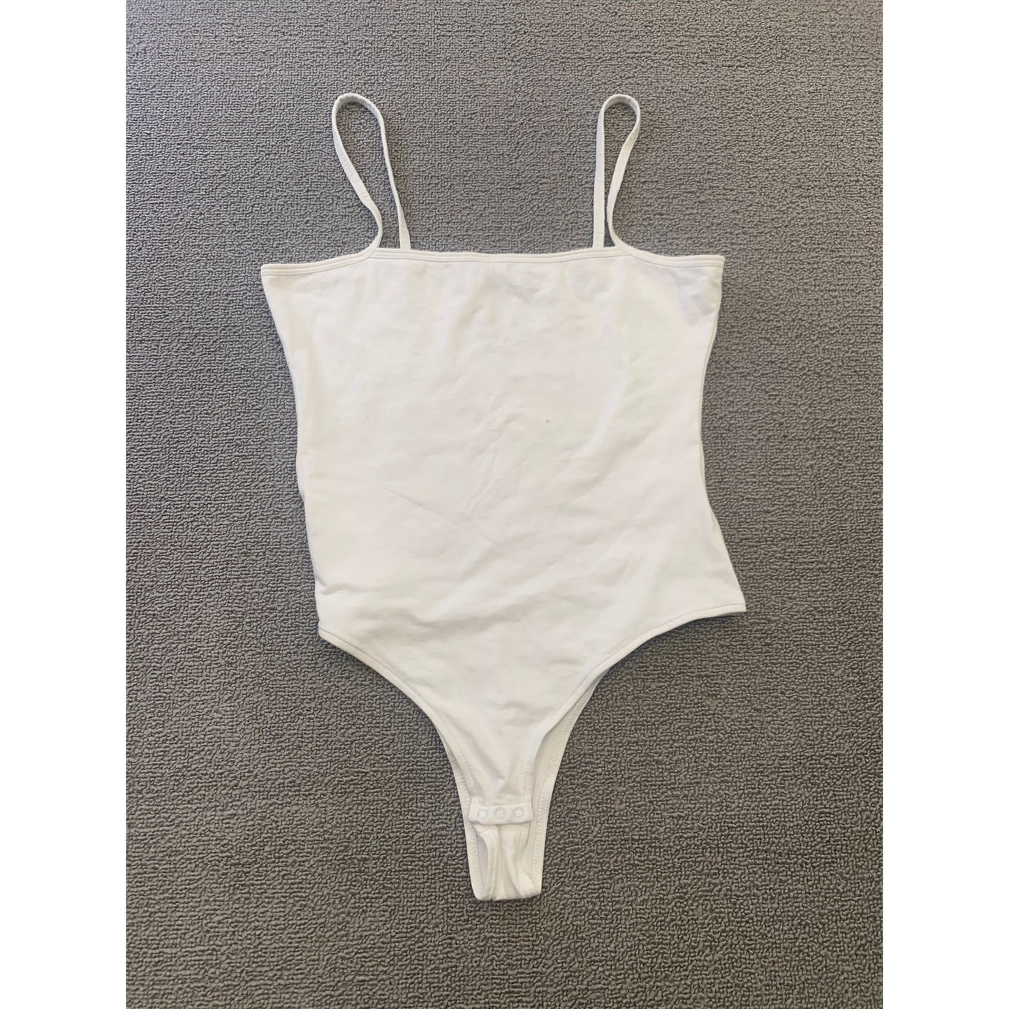 ATM Women Small Petite White Spaghetti Strap Bodysuit