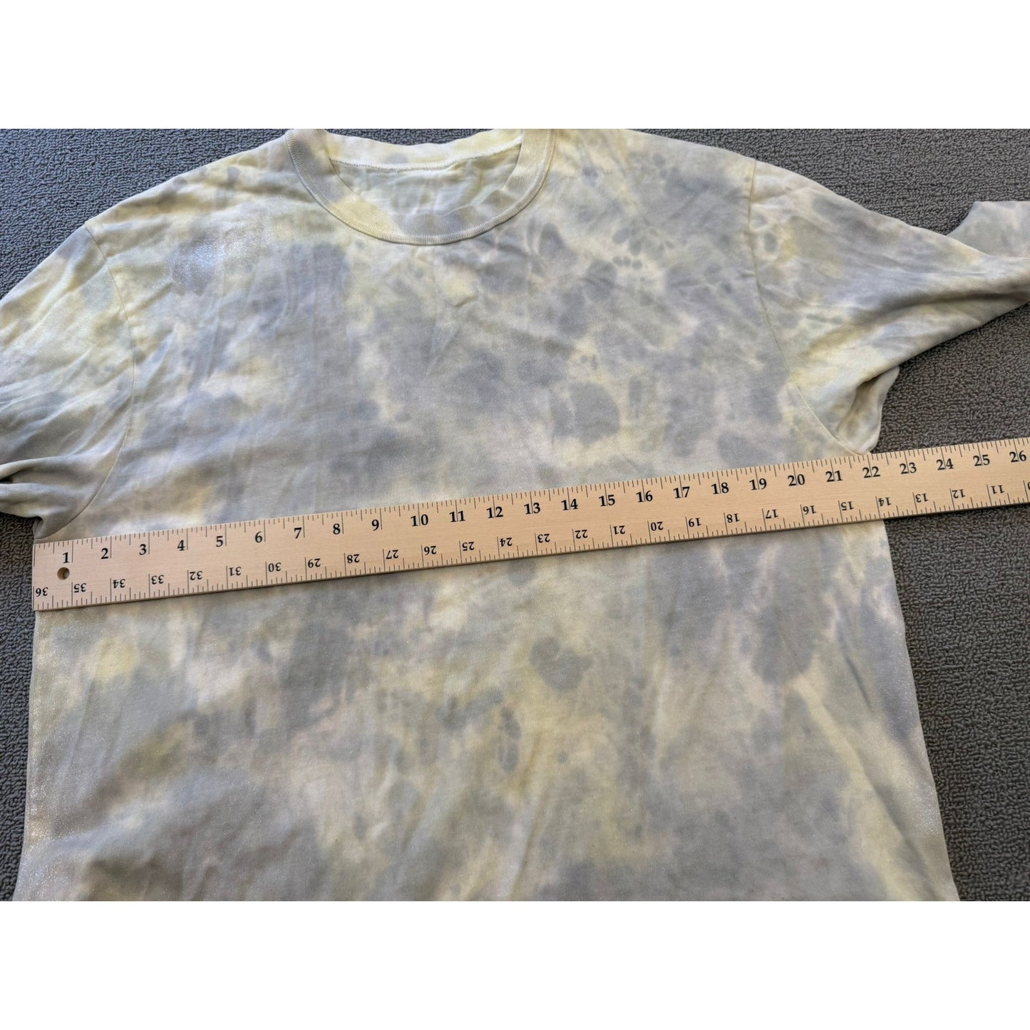 Alexander Wang Sample Mens Grey Cream Tie Dye Long Sleeve Shirt